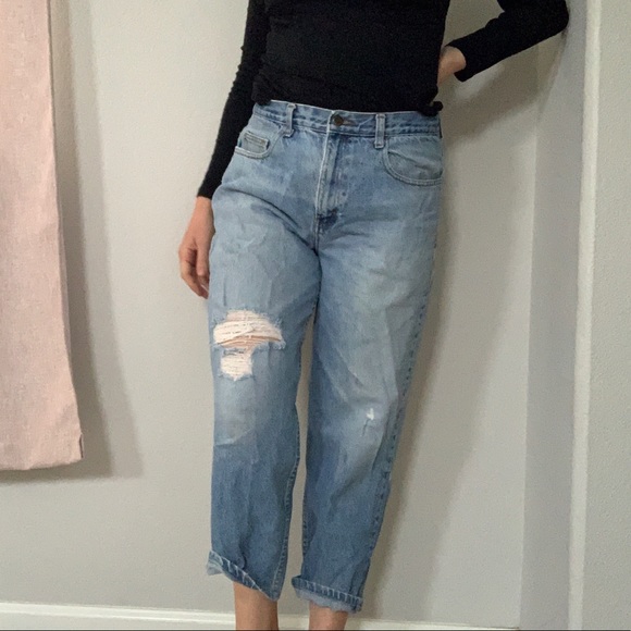 Oleg Cassini Denim - Vintage 90s Oleg Cassini distressed mom jeans Sz 8